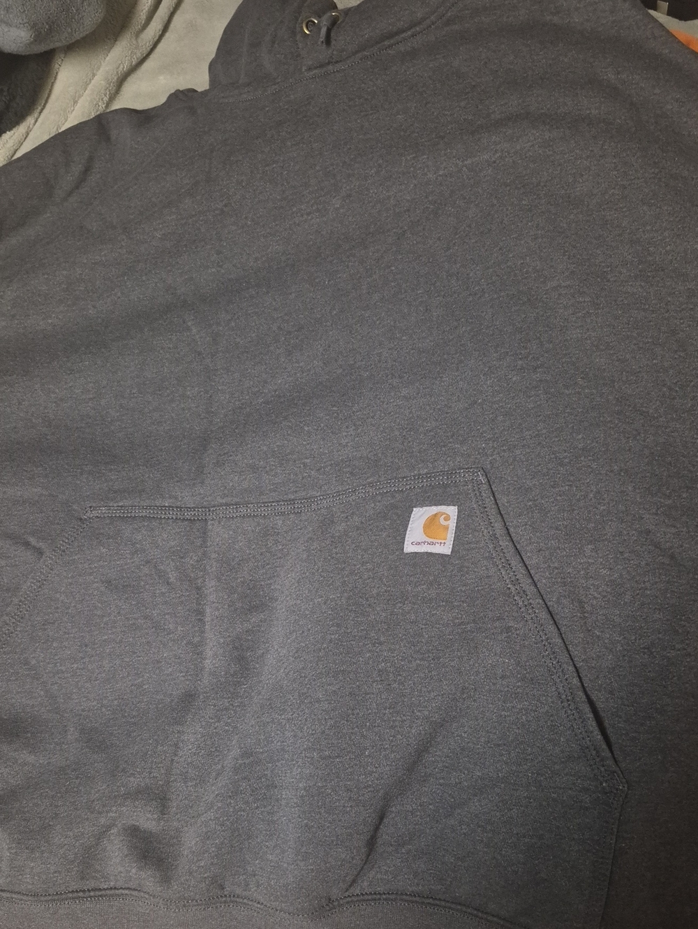 4 XL Carhartt Men's Charcoal Crewneck Sweatshirt with Logo Patch